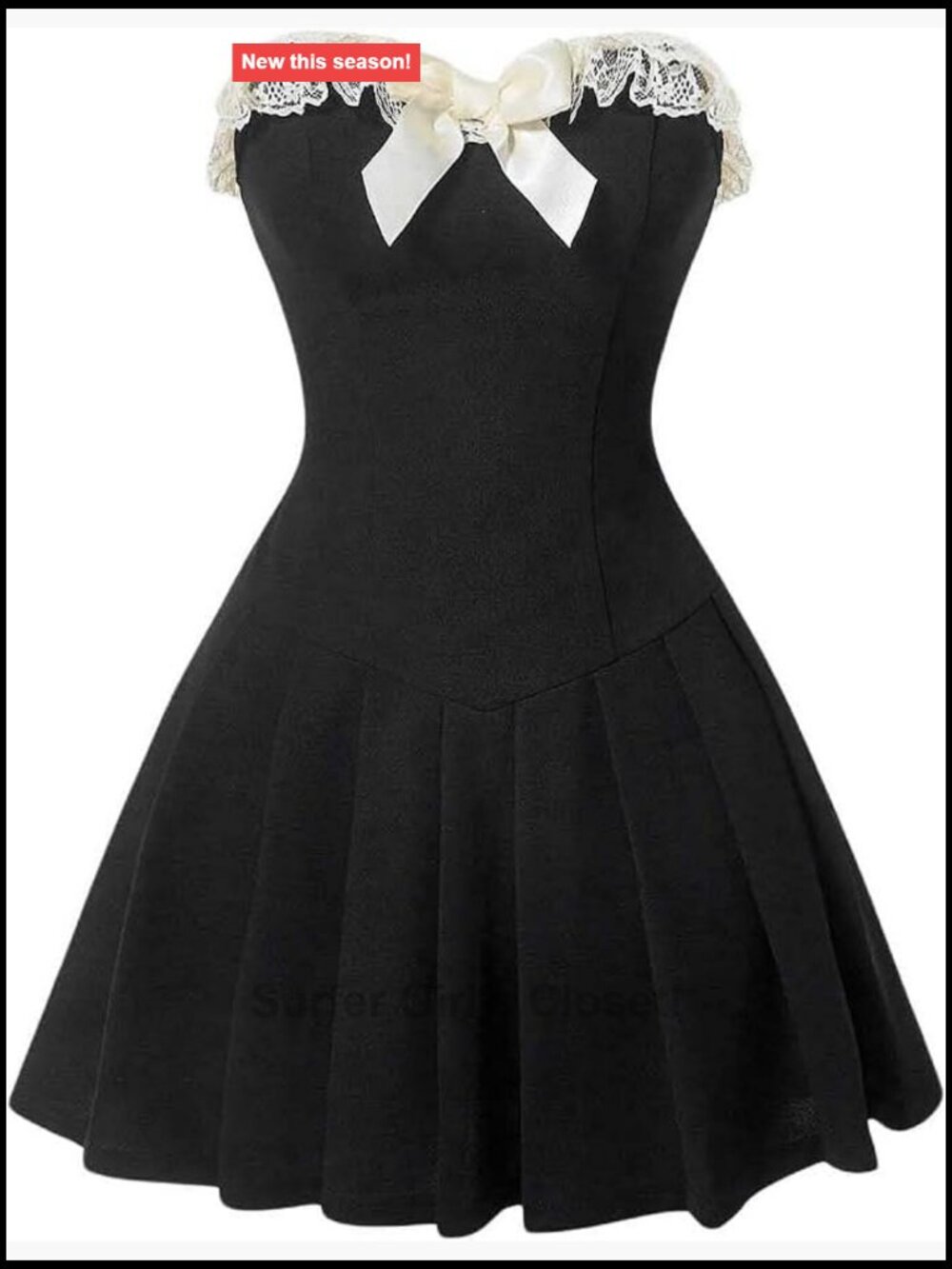 Y2K Strapless Mini Dress Pleated Party Club Dance Dress Bow Sleeveless Sundress